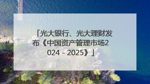 光大银行、光大理财发布《中国资产管理市场2024－2025》