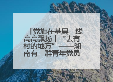 党旗在基层一线高高飘扬丨“去有村的地方”——湖南有一群青年党员这样选择