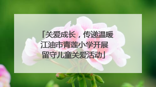 关爱成长，传递温暖 江油市青莲小学开展留守儿童关爱活动