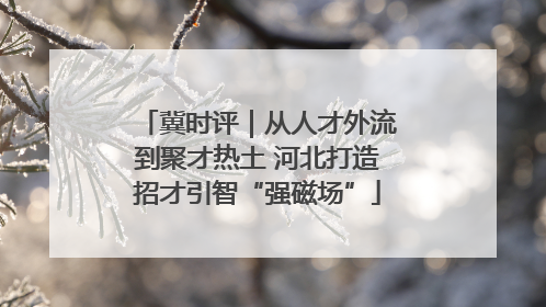 冀时评｜从人才外流到聚才热土 河北打造招才引智“强磁场”