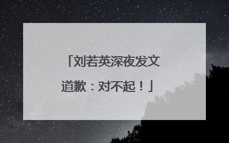刘若英深夜发文道歉：对不起！