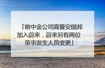 前中金公司高管安国邦加入蔚来，蔚来另有两位董事发生人员变更