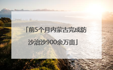前5个月内蒙古完成防沙治沙900余万亩