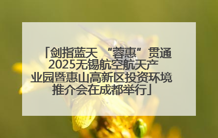 剑指蓝天 “蓉惠”贯通 2025无锡航空航天产业园暨惠山高新区投资环境推介会在成都举行