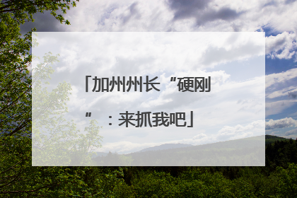 加州州长“硬刚”：来抓我吧