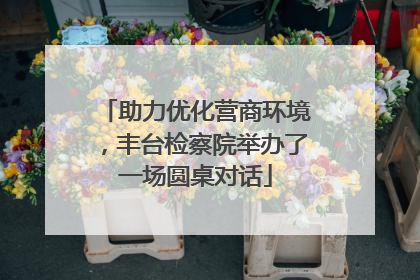 助力优化营商环境，丰台检察院举办了一场圆桌对话