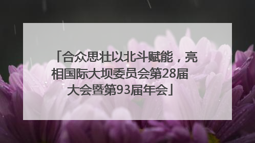 合众思壮以北斗赋能，亮相国际大坝委员会第28届大会暨第93届年会