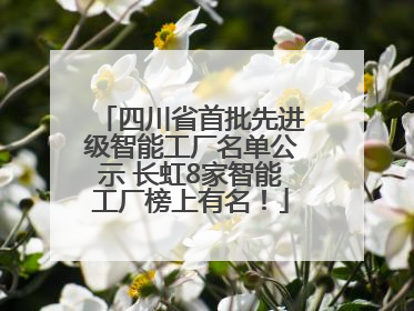 四川省首批先进级智能工厂名单公示 长虹8家智能工厂榜上有名！
