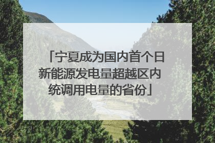 宁夏成为国内首个日新能源发电量超越区内统调用电量的省份