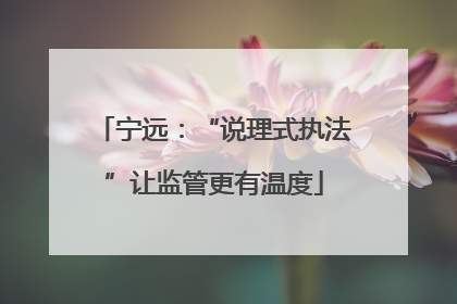 宁远：“说理式执法”让监管更有温度