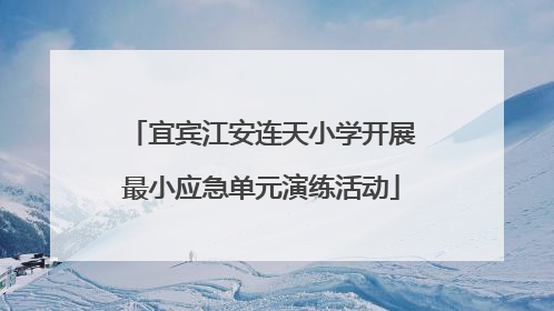 宜宾江安连天小学开展最小应急单元演练活动