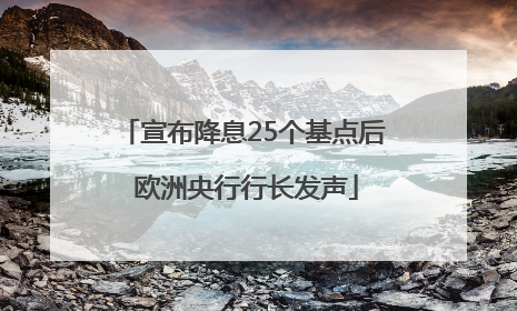 宣布降息25个基点后 欧洲央行行长发声