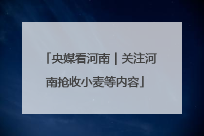 央媒看河南｜关注河南抢收小麦等内容
