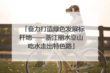 奋力打造绿色发展标杆地——浙江丽水靠山吃水走出特色路
