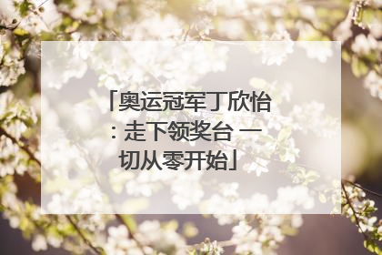 奥运冠军丁欣怡：走下领奖台 一切从零开始