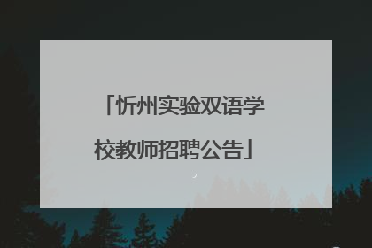 忻州实验双语学校教师招聘公告