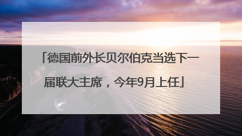 德国前外长贝尔伯克当选下一届联大主席，今年9月上任