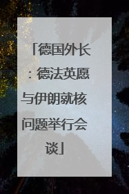 德国外长：德法英愿与伊朗就核问题举行会谈
