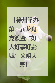 徐州举办第三届龙舟竞渡暨“好人好事好彭城”文明大集