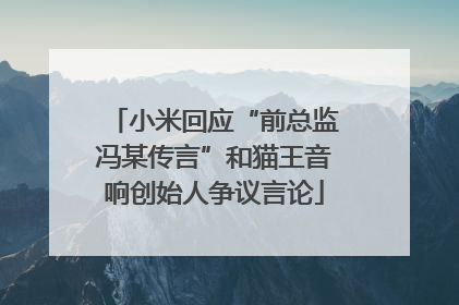 小米回应“前总监冯某传言”和猫王音响创始人争议言论