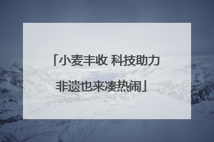 小麦丰收 科技助力 非遗也来凑热闹
