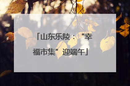 山东乐陵：“幸福市集”迎端午