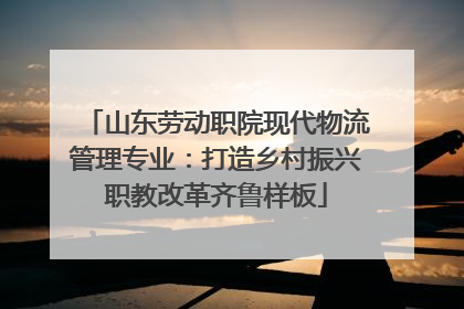 山东劳动职院现代物流管理专业：打造乡村振兴职教改革齐鲁样板