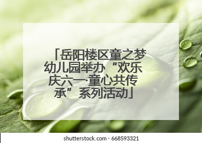岳阳楼区童之梦幼儿园举办“欢乐庆六一·童心共传承”系列活动