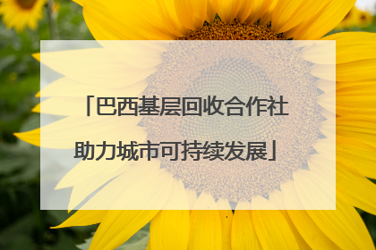 巴西基层回收合作社助力城市可持续发展