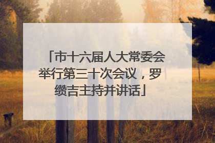市十六届人大常委会举行第三十次会议，罗缵吉主持并讲话
