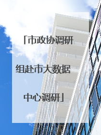 市政协调研组赴市大数据中心调研
