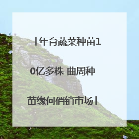 年育蔬菜种苗10亿多株 曲周种苗缘何俏销市场