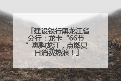 建设银行黑龙江省分行：龙卡“66节”惠购龙江，点燃夏日消费热浪！