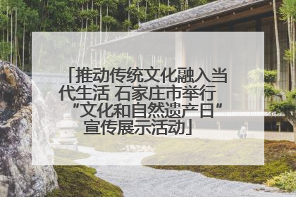 推动传统文化融入当代生活 石家庄市举行“文化和自然遗产日”宣传展示活动