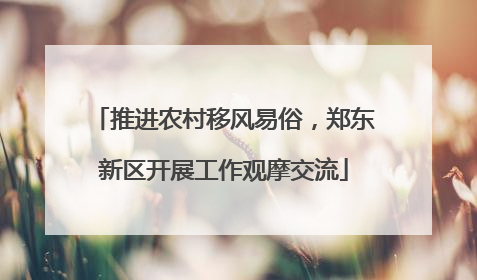 推进农村移风易俗，郑东新区开展工作观摩交流