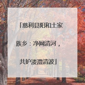 慈利县阳和土家族乡：净网清河，共护溇澧清波