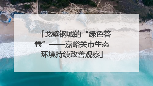 戈壁钢城的“绿色答卷”——嘉峪关市生态环境持续改善观察