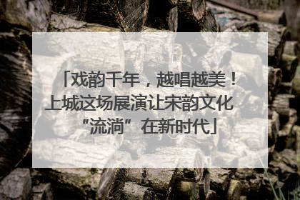 戏韵千年，越唱越美！上城这场展演让宋韵文化“流淌”在新时代