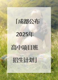 成都公布2025年高中项目班招生计划