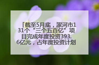 截至5月底，漯河市131个“三个五百亿”项目完成年度投资393.6亿元，占年度投资计划的50.41%——“三个五百亿”项目带动产业提质升级