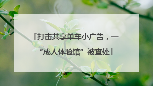 打击共享单车小广告，一“成人体验馆”被查处