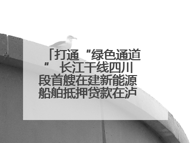 打通“绿色通道” 长江干线四川段首艘在建新能源船舶抵押贷款在泸州落地