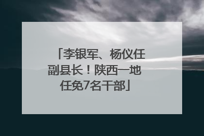 李银军、杨仪任副县长！陕西一地任免7名干部