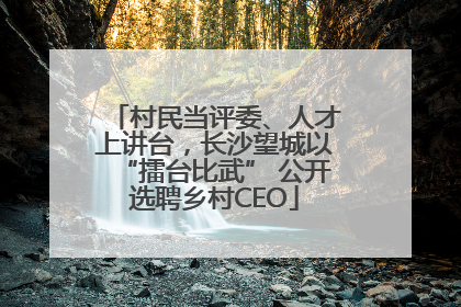 村民当评委、人才上讲台，长沙望城以“擂台比武” 公开选聘乡村CEO
