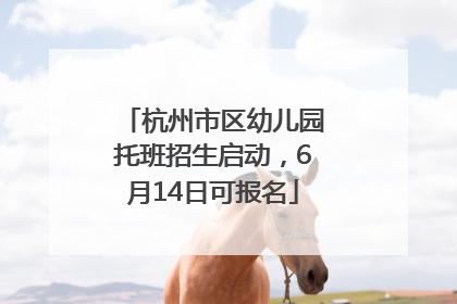 杭州市区幼儿园托班招生启动，6月14日可报名