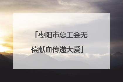 枣阳市总工会无偿献血传递大爱