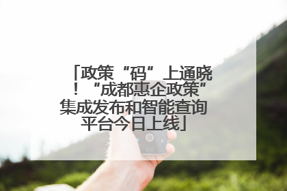政策“码”上通晓！“成都惠企政策”集成发布和智能查询平台今日上线