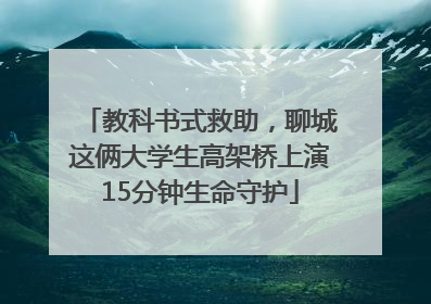 教科书式救助，聊城这俩大学生高架桥上演15分钟生命守护