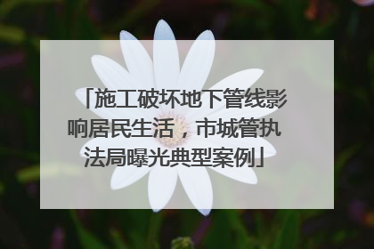 施工破坏地下管线影响居民生活，市城管执法局曝光典型案例