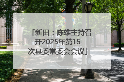 新田：陈雄主持召开2025年第15次县委常委会会议